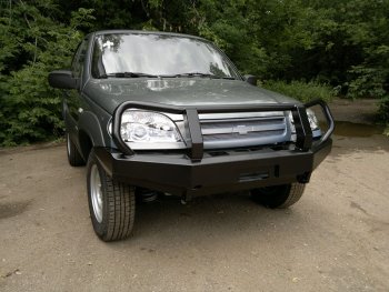 38 999 р. Бампер передний силовой РИФ  Chevrolet Niva  2123 (2002-2020), Лада 2123 (Нива Шевроле) (2002-2021) (С защитной дугой)  с доставкой в г. Новочеркасск. Увеличить фотографию 3