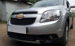 1 389 р. Сетка в решетку радиатора (верхняя) Russtal Chevrolet Orlando (2011-2018) (черная)  с доставкой в г. Новочеркасск. Увеличить фотографию 2