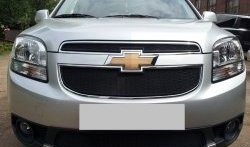 1 389 р. Сетка в решетку радиатора (верхняя) Russtal Chevrolet Orlando (2011-2018) (черная)  с доставкой в г. Новочеркасск. Увеличить фотографию 4