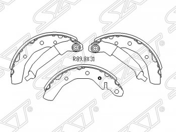 1 399 р. Колодки тормозные SAT (задние)  Chevrolet Spark  M300 (2010-2015), Daewoo Matiz  M100 (1998-2000)  с доставкой в г. Новочеркасск. Увеличить фотографию 1