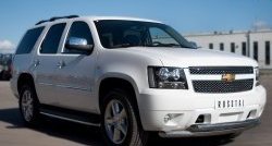 31 999 р. Защита переднего бампера (2 трубыØ76 мм, нержавейка) SLITKOFF  Chevrolet Tahoe  GMT900 (2006-2013) 5 дв.  с доставкой в г. Новочеркасск. Увеличить фотографию 4