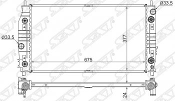 7 899 р. Радиатор двигателя SAT (пластинчатый, 2.7/3.2/3.5, МКПП/АКПП) Chrysler 300M LR седан (1998-2004)  с доставкой в г. Новочеркасск. Увеличить фотографию 1
