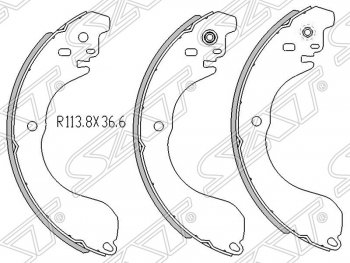 1 599 р. Колодки тормозные SAT (задние)  Nissan Tiida Latio  C11 (2004-2012), Toyota Town Ace  s400 (2008-2020)  с доставкой в г. Новочеркасск. Увеличить фотографию 1