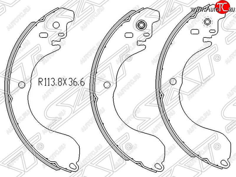 1 599 р. Колодки тормозные SAT (задние)  Nissan Tiida Latio  C11 (2004-2012), Toyota Town Ace  s400 (2008-2020)  с доставкой в г. Новочеркасск