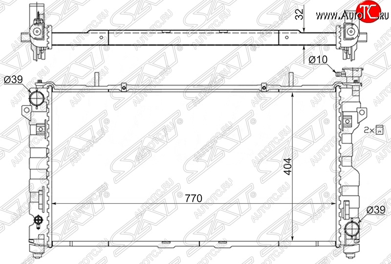 8 499 р. Радиатор двигателя SAT (пластинчатый, 3.3/3.8, МКПП/АКПП)  Chrysler Voyager  RG минивэн (2000-2004), Dodge Caravan (2000-2007)  с доставкой в г. Новочеркасск