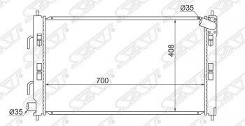 4 649 р. Радиатор двигателя SAT (трубчатый, 1.6/1.5 под автомат) Peugeot 4007 (2007-2012)  с доставкой в г. Новочеркасск. Увеличить фотографию 1