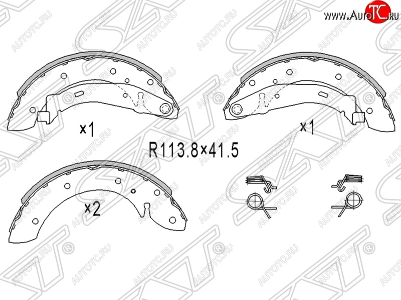 1 759 р. Колодки тормозные SAT (задние, барабанные) Peugeot Partner B9 1-ый рестайлинг (2012-2015)  с доставкой в г. Новочеркасск