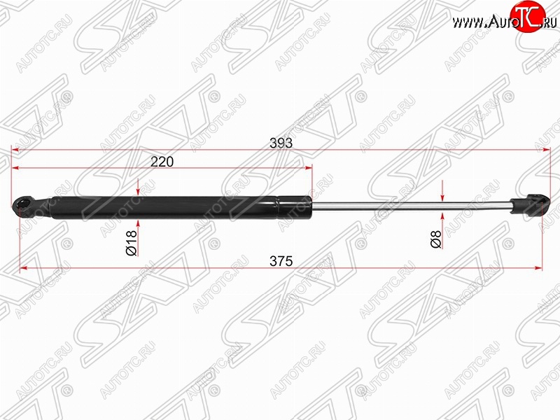 689 р. Газовый упор крышки багажника SAT (LH=RH)  Peugeot Partner  B9 (2008-2018) дорестайлинг, 1-ый рестайлинг, 2-ой рестайлинг  с доставкой в г. Новочеркасск