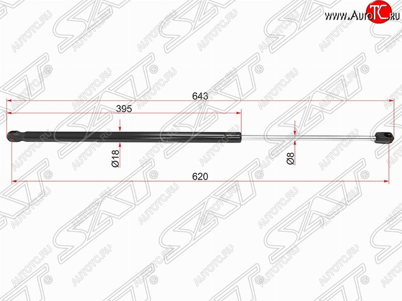 739 р. Газовый упор крышки багажника SAT (LH=RH)  CITROEN Berlingo  B9 (2008-2022), Peugeot Partner  B9 (2008-2018)  с доставкой в г. Новочеркасск