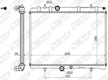 Радиатор двигателя SAT (пластинчатый, 1.6T/1.6D/2.0D/1.8/2.0/2.0D, МКПП/АКПП) Peugeot 308 T7 универсал дорестайлинг (2007-2011)