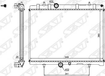 Радиатор двигателя SAT (трубчатый, МКПП/АКПП, 1.6D/1.8/2.0/2) Peugeot 308 T7 универсал дорестайлинг (2007-2011)