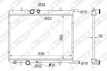 Радиатор двигателя SAT (трубчатый, 1.1/1.4/1.4D/1.6/1.9D/2.0/2.0D, МКПП) Peugeot 206 хэтчбэк 5 дв. 2AC дорестайлинг (1998-2003)