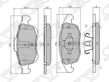 1 599 р. Комплект тормозных колодок SAT (передние)  CITROEN Berlingo  B9 - DS5  PF2  с доставкой в г. Новочеркасск. Увеличить фотографию 1