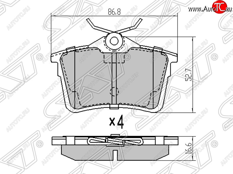 979 р. Колодки тормозные SAT (задние) Peugeot Partner B9 1-ый рестайлинг (2012-2015)  с доставкой в г. Новочеркасск