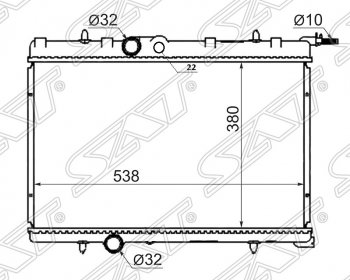 Радиатор двигателя SAT (пластинчатый, 1.4/1.6/2.0, АКПП) Peugeot 206 хэтчбэк 5 дв. 2AC дорестайлинг (1998-2003)