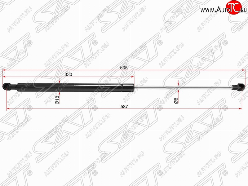 649 р. Упор крышки багажника SAT (газовый)  CITROEN C4 Grand Picasso - C4 picasso  UD  с доставкой в г. Новочеркасск