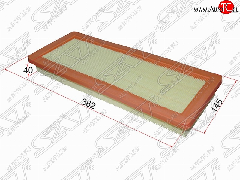 379 р. Фильтр воздушный двигателя SAT (362х145х40 mm)  CITROEN C4 Grand Picasso, C5 (RD,  RW), DS3 (PF1), DS4 (PF1), DS5 (PF2), Peugeot 207 (WK,  WA,  WC), 208 (1), 307 (хэтчбэк 3 дв.,  универсал,  хэтчбэк 5 дв.)  с доставкой в г. Новочеркасск
