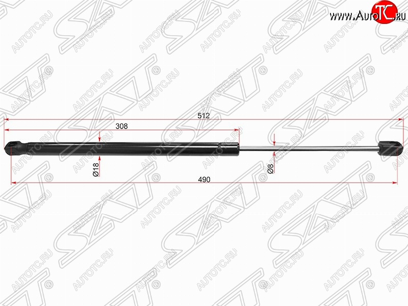 679 р. Упор крышки багажника SAT (газовый)  CITROEN C4 (2008-2011)  рестайлинг, хэтчбэк 3 дв.,  рестайлинг, хэтчбэк 5 дв.  с доставкой в г. Новочеркасск