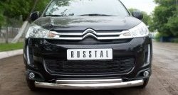 20 599 р. Защита переднего бампера (2 трубыØ76 и 42 мм, нержавейка) Russtal CITROEN C4 aircross (2012-2017)  с доставкой в г. Новочеркасск. Увеличить фотографию 3