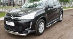 20 599 р. Защита переднего бампера (2 трубыØ76 и 42 мм, нержавейка) Russtal  CITROEN C4 aircross (2012-2017)  с доставкой в г. Новочеркасск. Увеличить фотографию 1