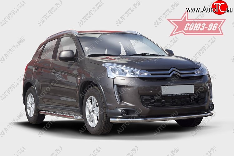 17 639 р. Защита переднего бампера одинарная Souz-96 Premium (d60) CITROEN C4 aircross (2012-2017)  с доставкой в г. Новочеркасск