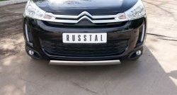 19 099 р. Защита переднего бампера (Ø75х42 мм, нержавейка) Russtal CITROEN C4 aircross (2012-2017)  с доставкой в г. Новочеркасск. Увеличить фотографию 2