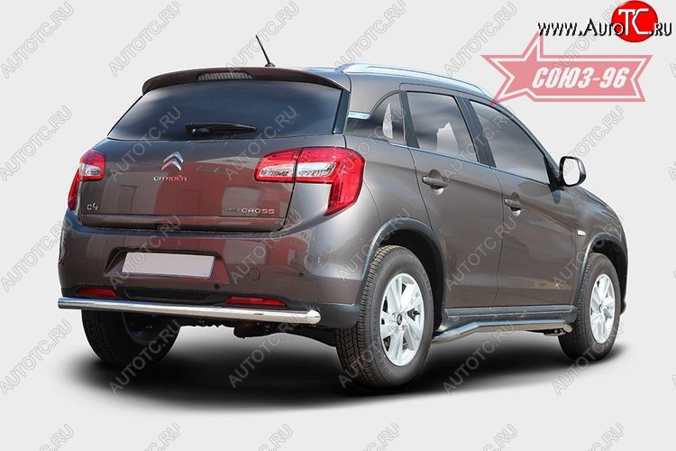 10 520 р. Защита заднего бампера Souz-96 (d60)  CITROEN C4 aircross (2012-2017)  с доставкой в г. Новочеркасск