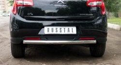 15 599 р. Одинарная защита заднего бампера из трубы диаметром 63 мм Russtal  CITROEN C4 aircross (2012-2017)  с доставкой в г. Новочеркасск. Увеличить фотографию 2