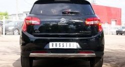 18 549 р. Защита заднего бампера (Ø75x42 мм, нержавейка) Russtal  CITROEN C4 aircross (2012-2017)  с доставкой в г. Новочеркасск. Увеличить фотографию 1