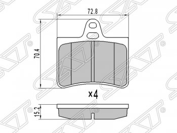 Колодки тормозные SAT (задние) CITROEN C5 X40 дорестайлинг,лифтбэк (2000-2004)