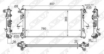 Радиатор двигателя SAT (трубчатый, 2.2TD/3.0, МКПП) CITROEN Jumper 250 (2006-2014)