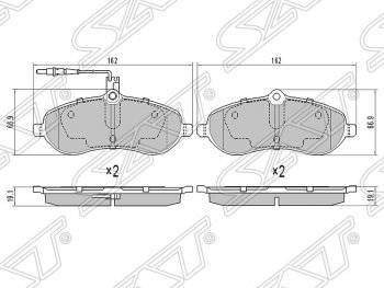 1 059 р. Колодки тормозные SAT (передние)  CITROEN Jumpy (2007-2017), Fiat Scudo (2007-2016), Peugeot Expert (2007-2012)  с доставкой в г. Новочеркасск. Увеличить фотографию 1