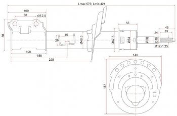 2 899 р. Правая стойка передняя SAT  CITROEN Xsara picasso (1999-2012), Hyundai Solaris  RBr (2010-2017), KIA Rio  3 QB (2011-2017), Peugeot 405 (1987-1999)  с доставкой в г. Новочеркасск. Увеличить фотографию 2