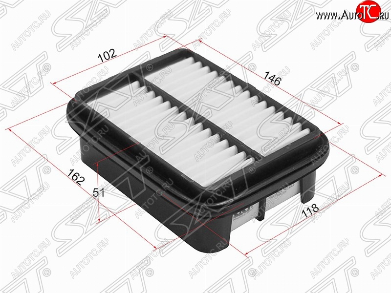 329 р. Фильтр воздушный двигателя SAT (162х118х51 mm)  Daihatsu Terios ( J100,  J102,J122) (1997-2005) дорестайлинг, рестайлинг  с доставкой в г. Новочеркасск