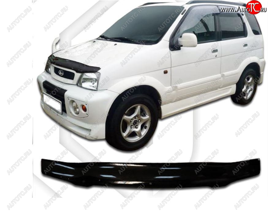 1 999 р. Дефлектор капота (кузов: J100,102,122) CA-Plastic  Daihatsu Terios  J100 (1997-2000) дорестайлинг (Classic черный, Без надписи)  с доставкой в г. Новочеркасск