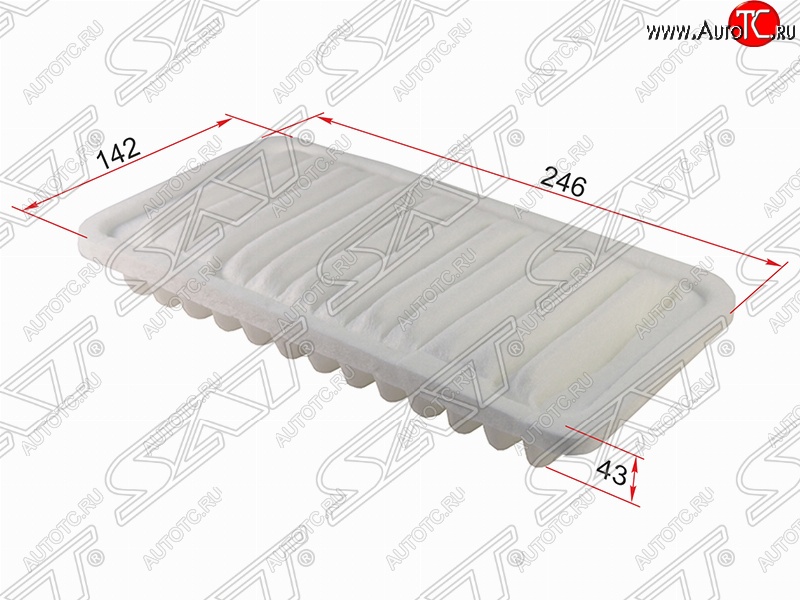 299 р. Фильтр воздушный двигателя SAT (1.3l, 246х142х43 mm)  Daihatsu Terios ( J100,  J102,J122) (1997-2005), Toyota Cami  J100 (1999-2006)  с доставкой в г. Новочеркасск