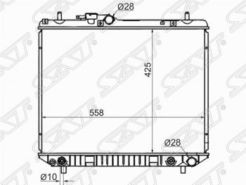 Радиатор двигателя SAT (пластинчатый, МКПП/АКПП) Daihatsu (Дайхатсу) Terios (Териос) ( J100,  J102,J122,  J200) (1997-2009) J100, J102,J122, J200 дорестайлинг, рестайлинг, дорестайлинг