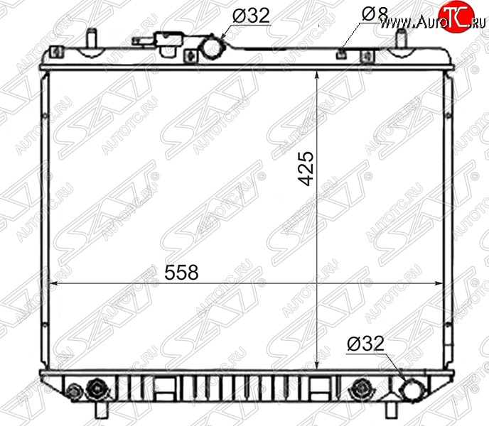 5 999 р. Радиатор двигателя SAT (пластинчатый, МКПП/АКПП)  Daihatsu Terios ( J100,  J102,J122) (1997-2005), Toyota Cami  J100 (1999-2006)  с доставкой в г. Новочеркасск