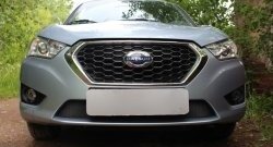 Защитная сетка на бампер Russtal (черная) Datsun on-DO седан рестайлинг (2019-2021)