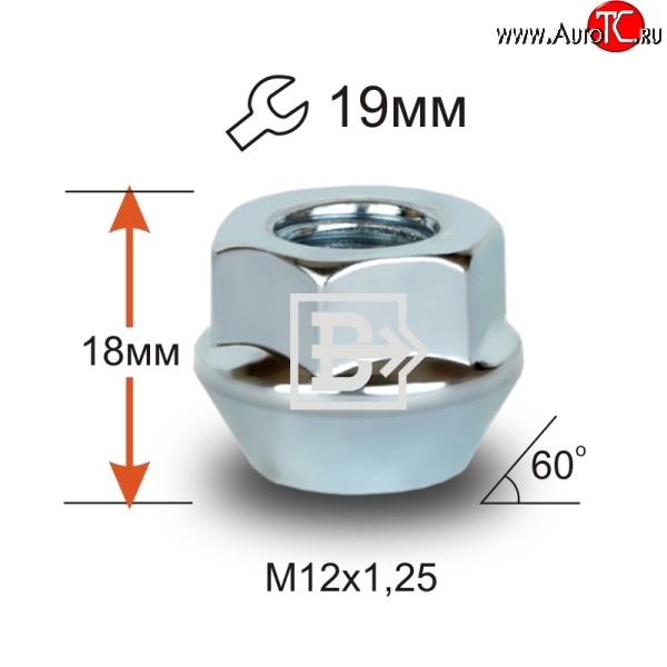 39 р. Колёсная гайка Вектор M12 1.25 Great Wall Hover  дорестайлинг (2006-2010)