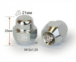 59 р. Колёсная гайка Вектор M12 1.25 JAC S3 рестайлинг (2017-2024). Увеличить фотографию 1