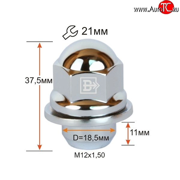 144 р. Колёсная гайка Вектор M12 1.5    с доставкой в г. Новочеркасск