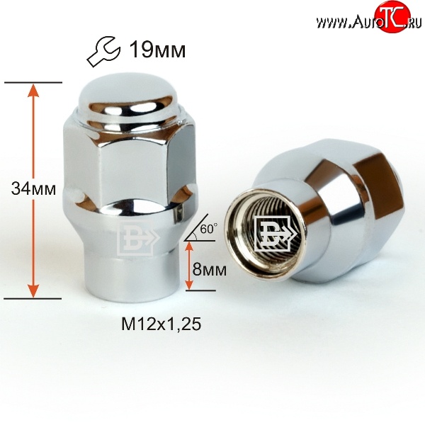 96 р. Колёсная гайка Вектор M12 1.25    с доставкой в г. Новочеркасск