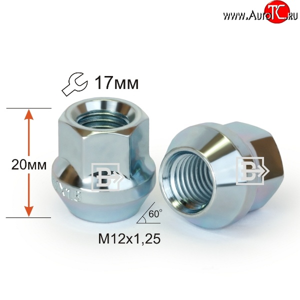 59 р. Колёсная гайка Вектор M12 1.25 FAW Besturn X80 дорестайлинг (2014-2019)