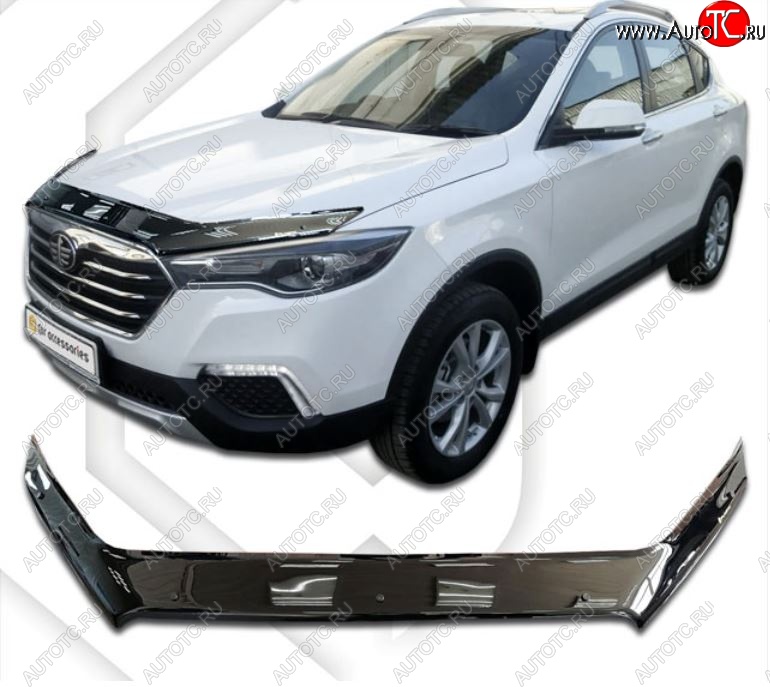 2 199 р. Дефлектор капота CA-Plastiс  FAW Besturn X80 (2016-2021) рестайлинг (Classic черный, Без надписи)  с доставкой в г. Новочеркасск