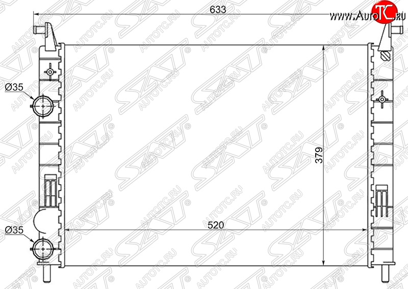 6 399 р. Радиатор двигателя SAT (пластинчатый, МКПП) Fiat Siena (1996-2016)  с доставкой в г. Новочеркасск