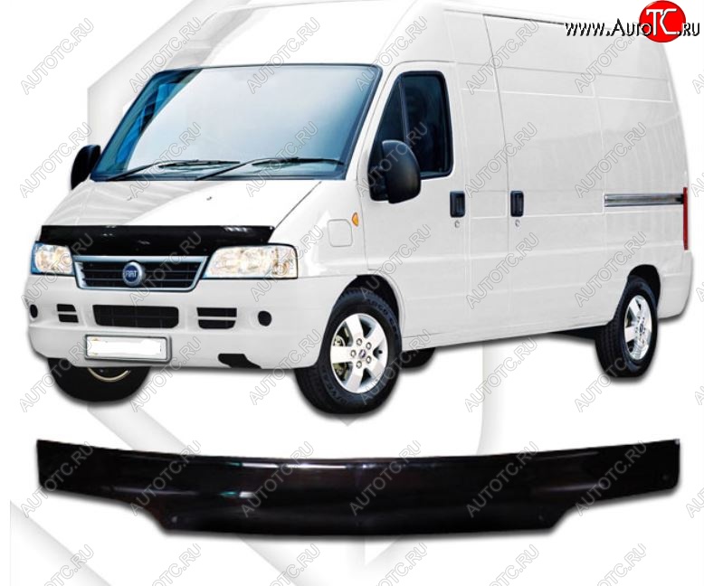 1 999 р. Дефлектор капота CA-Plastic  Fiat Ducato  250 (2006-2014) (Classic черный, Без надписи)  с доставкой в г. Новочеркасск