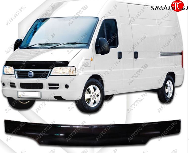 2 199 р. Дефлектор капота CA-Plastiс  Fiat Ducato  230 (1994-2002) (Classic черный, Без надписи)  с доставкой в г. Новочеркасск