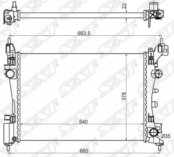 5 099 р. Радиатор двигателя SAT (пластинчатый, 1.0/1.2/1.4/1.6, МКПП/АКПП)  Fiat Grande Punto (2005-2012), Opel Corsa  D (2006-2014)  с доставкой в г. Новочеркасск. Увеличить фотографию 1