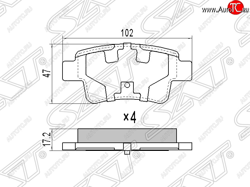 689 р. Колодки тормозные SAT (задние)  Fiat Grande Punto (2005-2024), Opel Corsa  D (2006-2014)  с доставкой в г. Новочеркасск